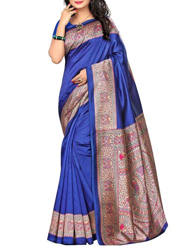 madhubani printed border saree with blouse - 15616398 - Very Small Image - 1
