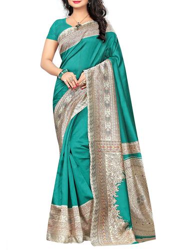 madhubani printed border saree with blouse - 15616404 - Very Small Image - 1