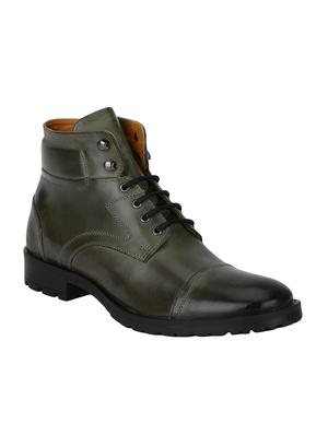 grey Leather high ankle boots - 15616447 - Standard Image - 1