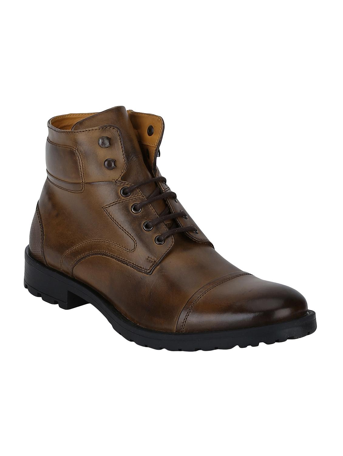 tan Leather high ankle boots - 15616449 - Zoom Image - 1