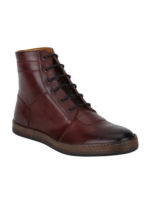 brown Leather high ankle boots - 15616451 - Standard Image - 1