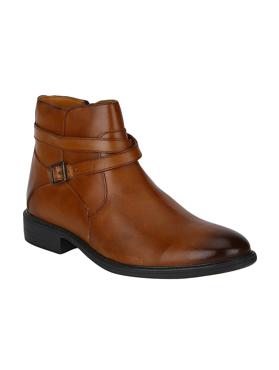tan leather slip on boots - 15616453 - Zoom Image - 1
