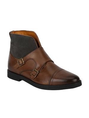 tan Leather slip on boots - 15616455 - Standard Image - 1