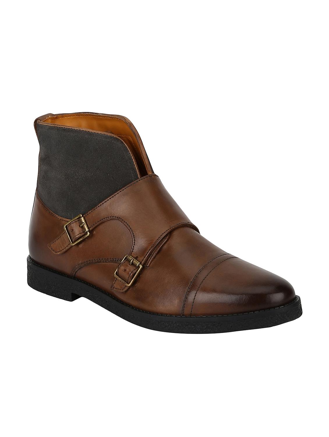 tan Leather slip on boots - 15616455 - Zoom Image - 1