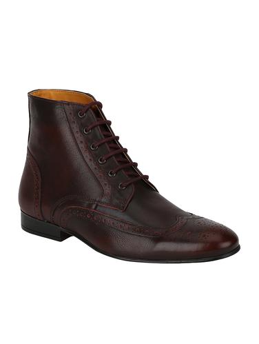brown Leather high ankle boots - 15616460 - Very Small Image - 1