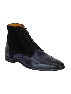 navy Leather low ankle boots - 15616465 - Standard Image - 1
