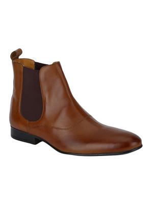 tan Leather slip on boots - 15616466 - Standard Image - 1