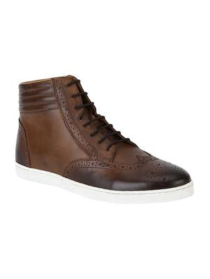 brown Leather lace up sneakers - 15616474 - Standard Image - 1