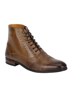 tan Leather high ankle boots - 15616483 - Standard Image - 1