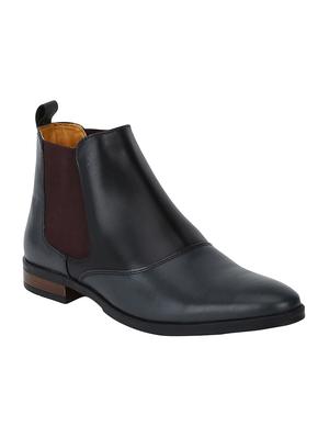 black Leather slip on boots - 15616485 - Standard Image - 1