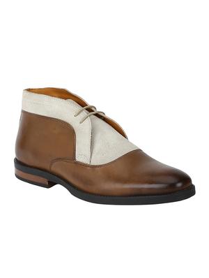 tan Leather lace-up derbys - 15616486 - Standard Image - 1