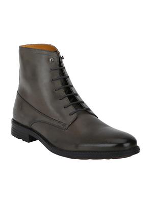 grey Leather high ankle boots - 15616490 - Standard Image - 1