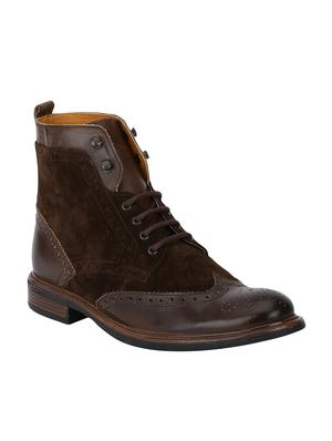 brown Leather high ankle boots - 15616493 - Standard Image - 1