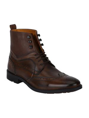 brown Leather high ankle boots - 15616495 - Standard Image - 1