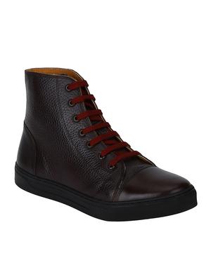 brown Leather lace up sneakers - 15616497 - Standard Image - 1