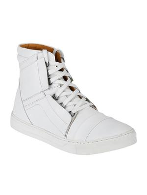 white Leather lace up sneakers - 15616502 - Standard Image - 1