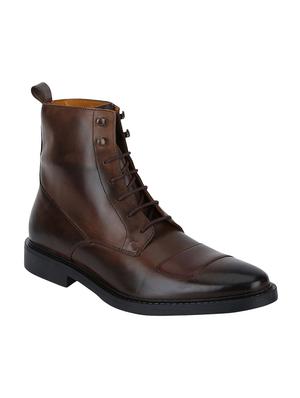 brown Leather high ankle boots - 15616504 - Standard Image - 1