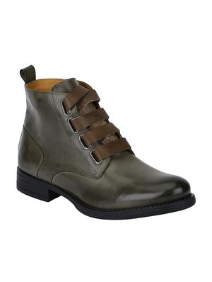grey Leather high ankle boots - 15616505 - Standard Image - 1