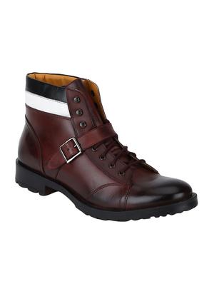 brown Leather high ankle boots - 15616506 - Standard Image - 1