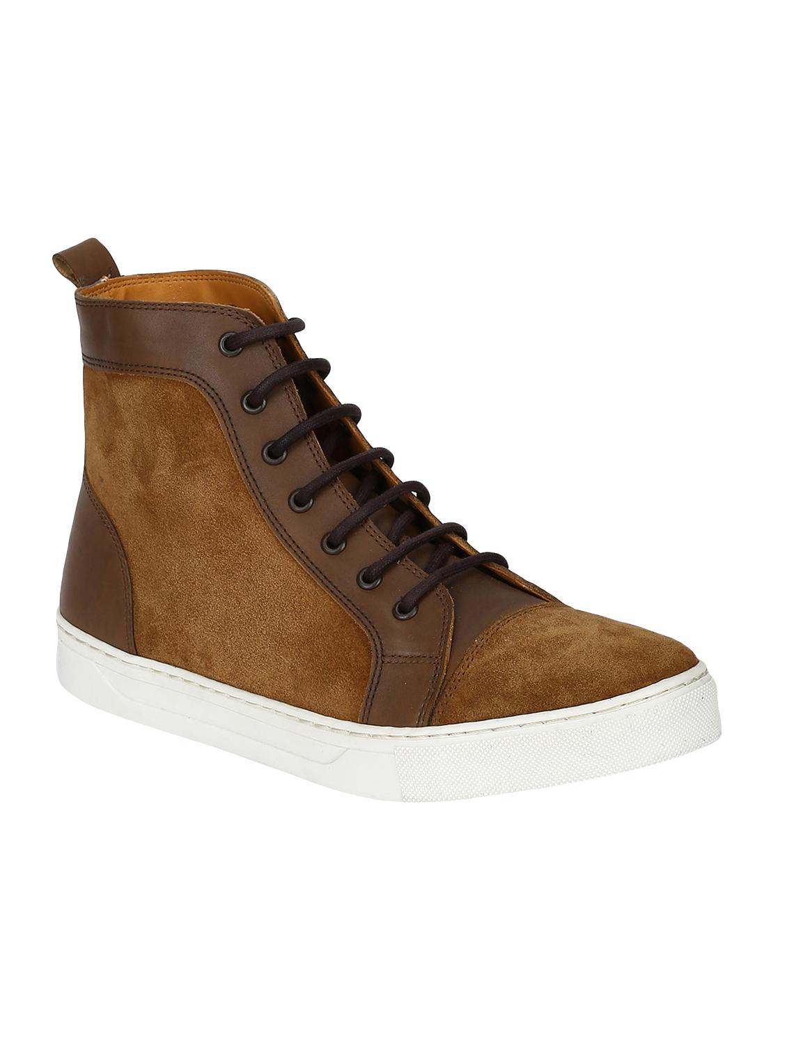 tan Suede lace up sneakers - 15616512 - Zoom Image - 1