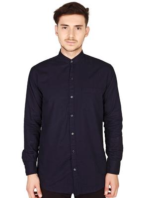 navy blue cotton casual shirt - 15616553 - Standard Image - 1