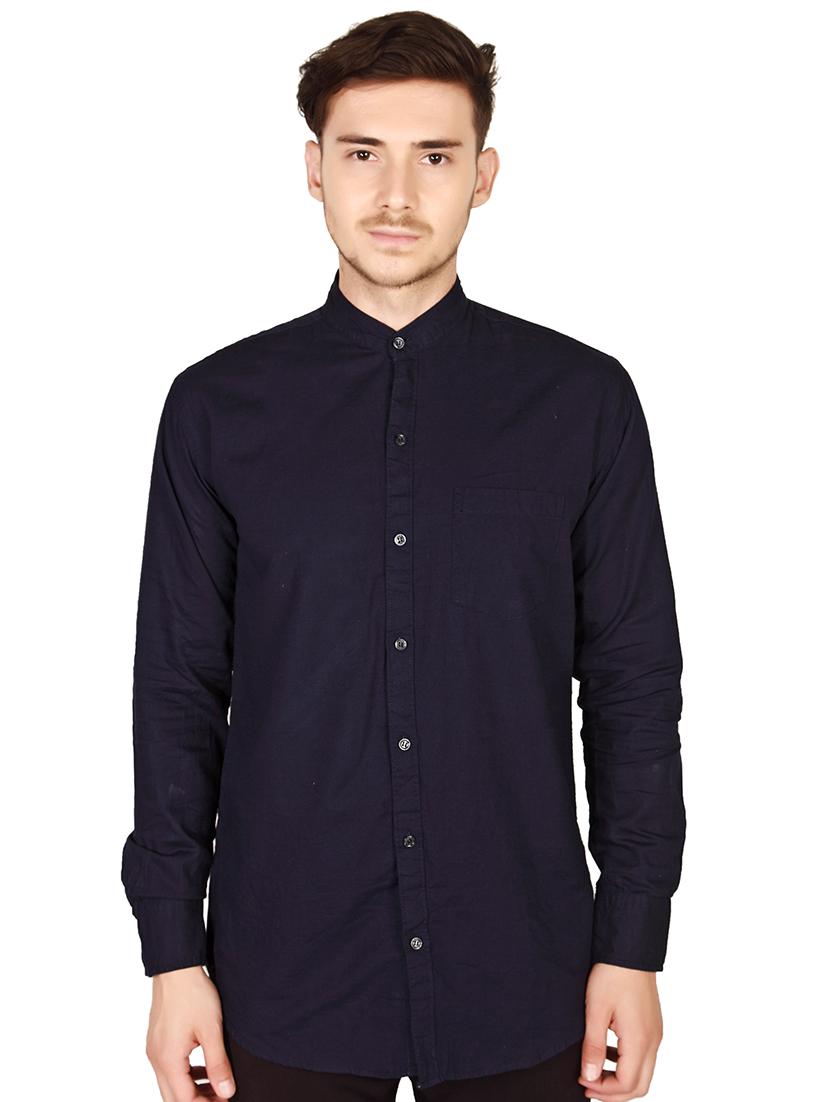 navy blue cotton casual shirt - 15616553 - Zoom Image - 1