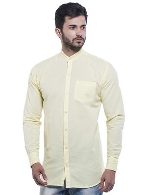 yellow cotton casual shirt - 15616555 - Standard Image - 1
