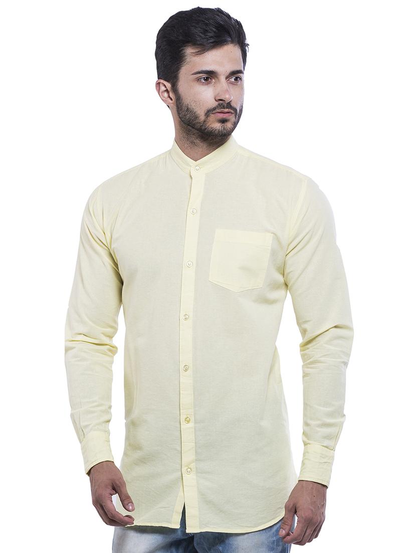 yellow cotton casual shirt - 15616555 - Zoom Image - 1