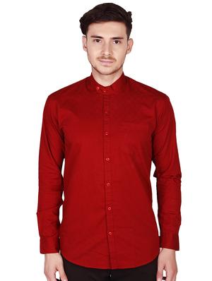 red cotton casual shirt - 15616557 - Standard Image - 1