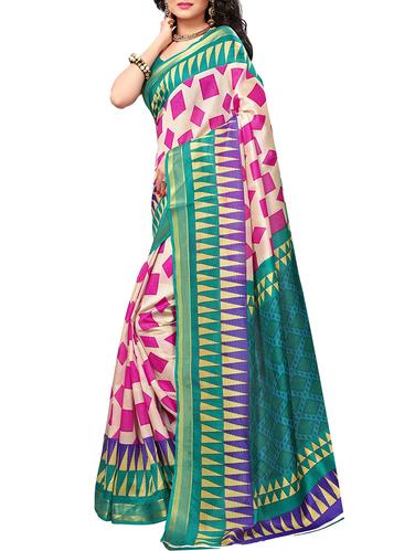 geometrical printed bhagalpuri saree with blouse - 15616559 - Very Small Image - 1