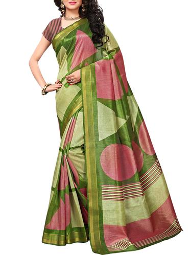 geometrical printed bhagalpuri saree with blouse - 15616567 - Very Small Image - 1
