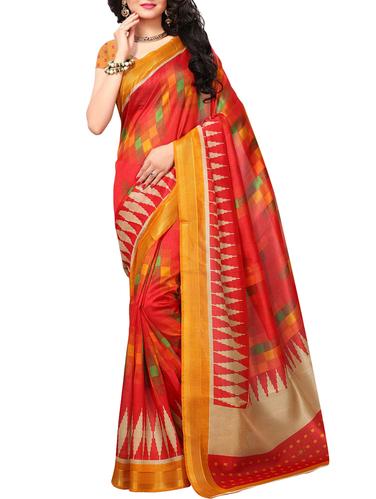 geometrical printed bhagalpuri saree with blouse - 15616568 - Very Small Image - 1