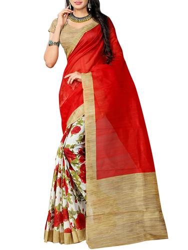 floral half & half bhagalpuri saree with blouse - 15616572 - Very Small Image - 1
