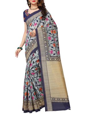 floral printed bhagalpuri saree with blouse - 15616583 - Standard Image - 1