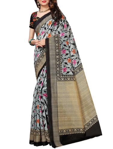 floral printed bhagalpuri saree with blouse - 15616584 - Very Small Image - 1
