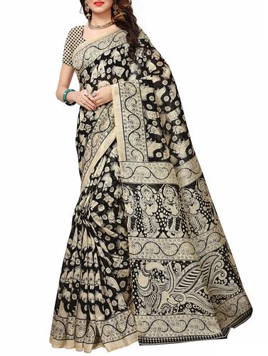 kalamkari printed bhagalpuri saree with blouse - 15616587 - Very Small Image - 1