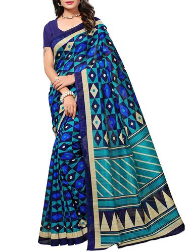 geometrical printed bhagalpuri saree with blouse - 15616593 - Very Small Image - 1