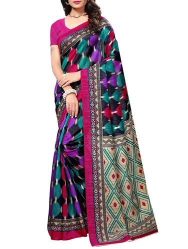 geometrical printed bhagalpuri saree with blouse - 15616594 - Very Small Image - 1
