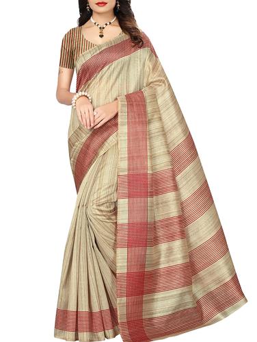striped border bhagalpuri saree with blouse - 15616599 - Very Small Image - 1