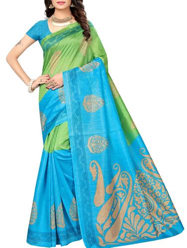 paisley pallu bhagalpuri saree with blouse - 15616600 - Very Small Image - 1