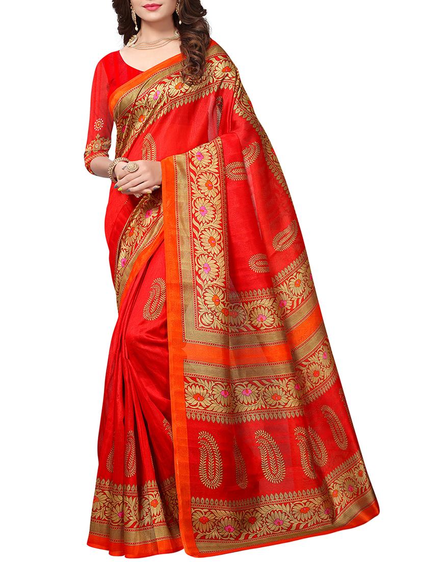 floral border bhagalpuri saree with blouse - 15616603 - Zoom Image - 1