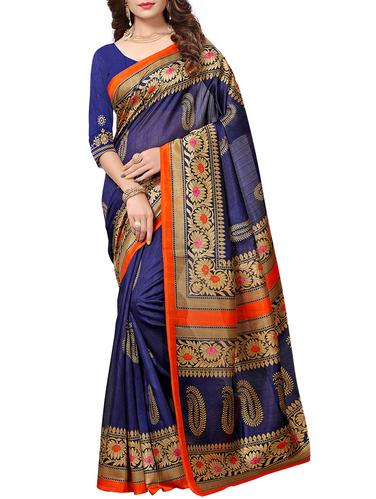 floral border bhagalpuri saree with blouse - 15616606 - Very Small Image - 1