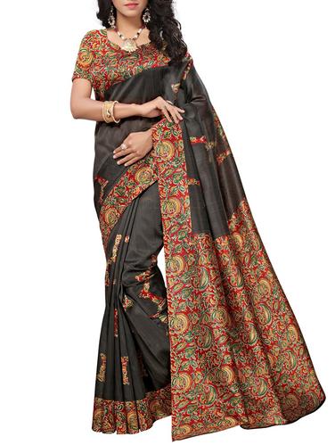 kalamkari printed saree with blouse - 15616610 - Very Small Image - 1