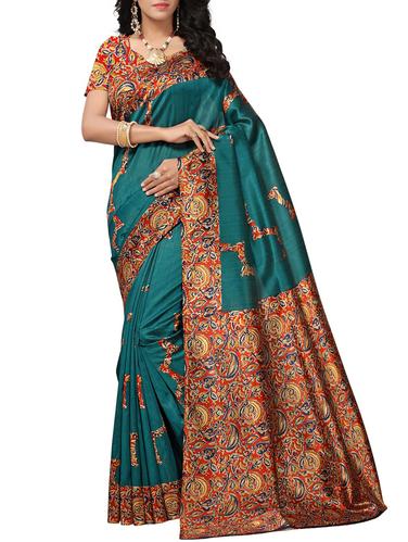 kalamkari printed saree with blouse - 15616611 - Very Small Image - 1