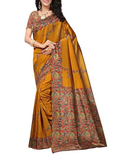 kalamkari printed saree with blouse - 15616613 - Very Small Image - 1