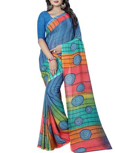 geometrical printed saree with blouse - 15616661 - Very Small Image - 1