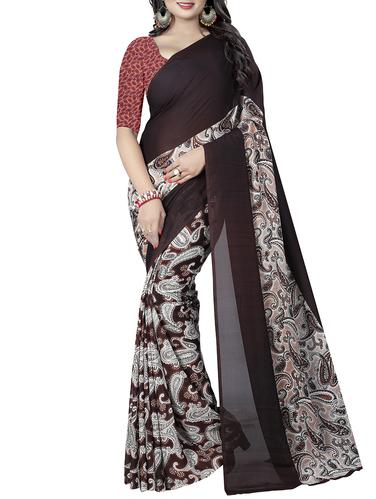 paisley printed saree with blouse - 15616663 - Very Small Image - 1