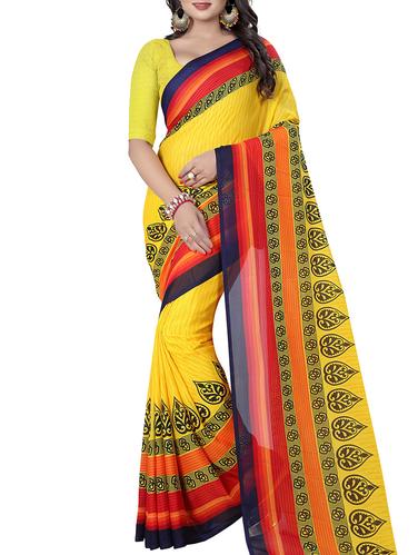 placement printed saree with blouse - 15616669 - Very Small Image - 1