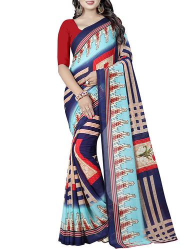 geometrical printed saree with blouse - 15616673 - Very Small Image - 1
