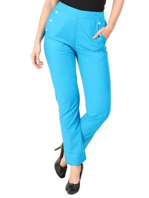 mid waist flat front trouser - 15616748 - Standard Image - 1